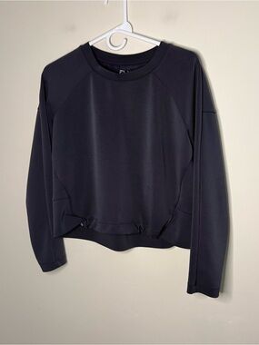 FLX Women’s XS Navy Blue Crop Sweatshirt Travel Leisure Stains
